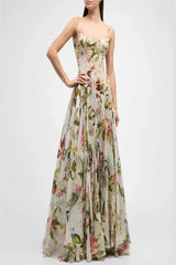 Floral Print Fauna Gazar Gown