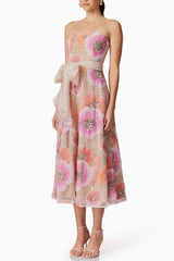 Flower Sequin Embellished Midi Dress