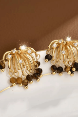 Gold Tiger Eye Crystal Earrings