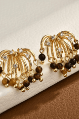 Gold Tiger Eye Crystal Earrings