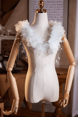 White 3D Flower Star Shawl
