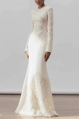 Lace Patchwork Long Sleeve Dress