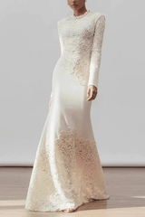 Lace Patchwork Long Sleeve Dress