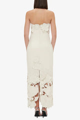 Sequin Bustier Maxi Dress in White