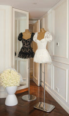 Puff Lace Mini Dress