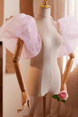 Pink Detachable Short Puff Sleeves