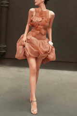 Floral Sleeveless Mini Ruffle Dress
