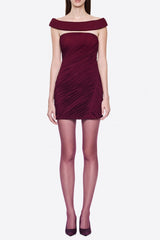 Off-Shoulder Asymmetrical-Mini Dress