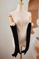 3D Flower Decorated Long Gloves