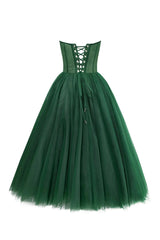 Emerald Green Puffy Midi Dress