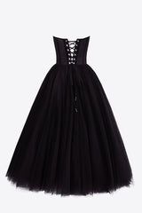 Black Puffy Midi Dress