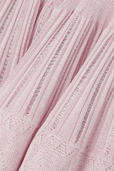 Ribbed Pointelle Knit Mini Dress in Pink