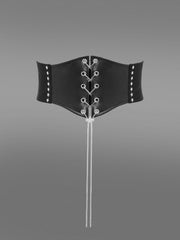 Chain Braided Lace Up PU Star Rivet Corset Belt