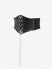 Chain Braided Lace Up PU Star Rivet Corset Belt