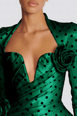 Green Satin Mini Dress