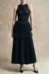 Sleeveless Skirt Suit in Black