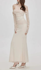 Mesh Off-Shoulder Maxi Dress