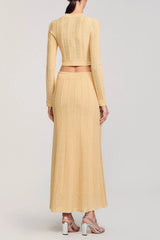 Knit Top Maxi Skirt in Yellow