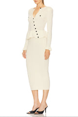 Knit Midi Dress in Beige