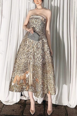 Emerald Forest Print Midi Dress
