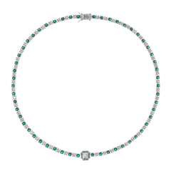 Sequin Green Crystal Embellished Necklace