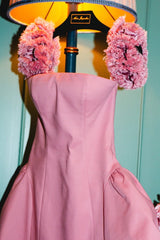Flower Puffy Mini Dress in Pink