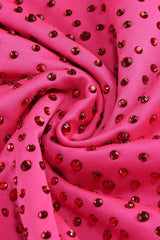 Crystal Embellished Cutout Maxi Dress in Rose Red