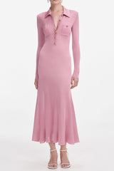 Pink ViscoSequin Knit Midi Dress