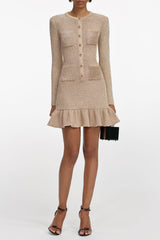 Gold Lurex Knit Mini Dress