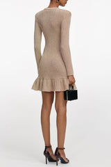 Gold Lurex Knit Mini Dress
