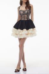 Black Sweetheart Rhinestone Mini Dress