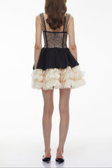 Black Sweetheart Rhinestone Mini Dress