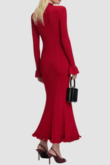 Trim Knit Midi Dress