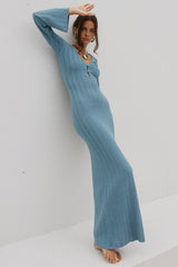 Blue Long Knit Dress
