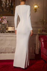 Long Sleeve Draped Maxi Dress