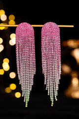 Red Heart Trendy Full Diamond Earrings