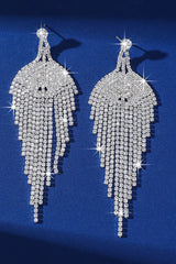 Silver Rhinestone Dangle Earrings