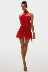 Cabau Wrap Around Top - Red