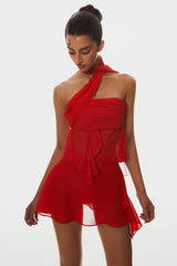 Cabau Wrap Around Top - Red