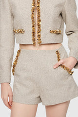 Sequin Jacket in Apricot