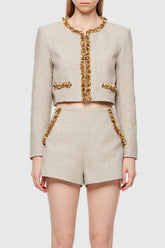Sequin Jacket in Apricot