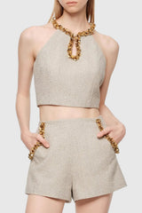 Sequin Top in Apricot