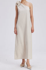 Flower One Shoulder Maxi Dress