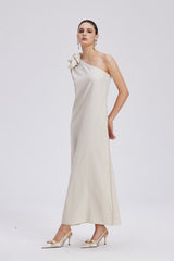 Flower One Shoulder Maxi Dress