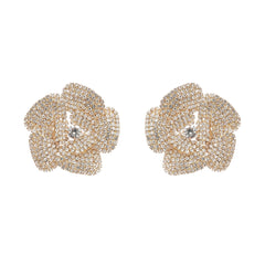 Crystal-Embellished Floral Earrings