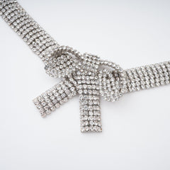 Crystal-Embellished Bow-Detail Necklace