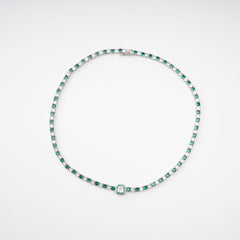 Sequin Green Crystal Embellished Necklace