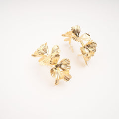 Faux-Flower Gold Earrings