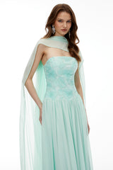 Green Floral Embroidered Maxi Dress