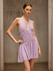 DoutRhinestone Mini Dress